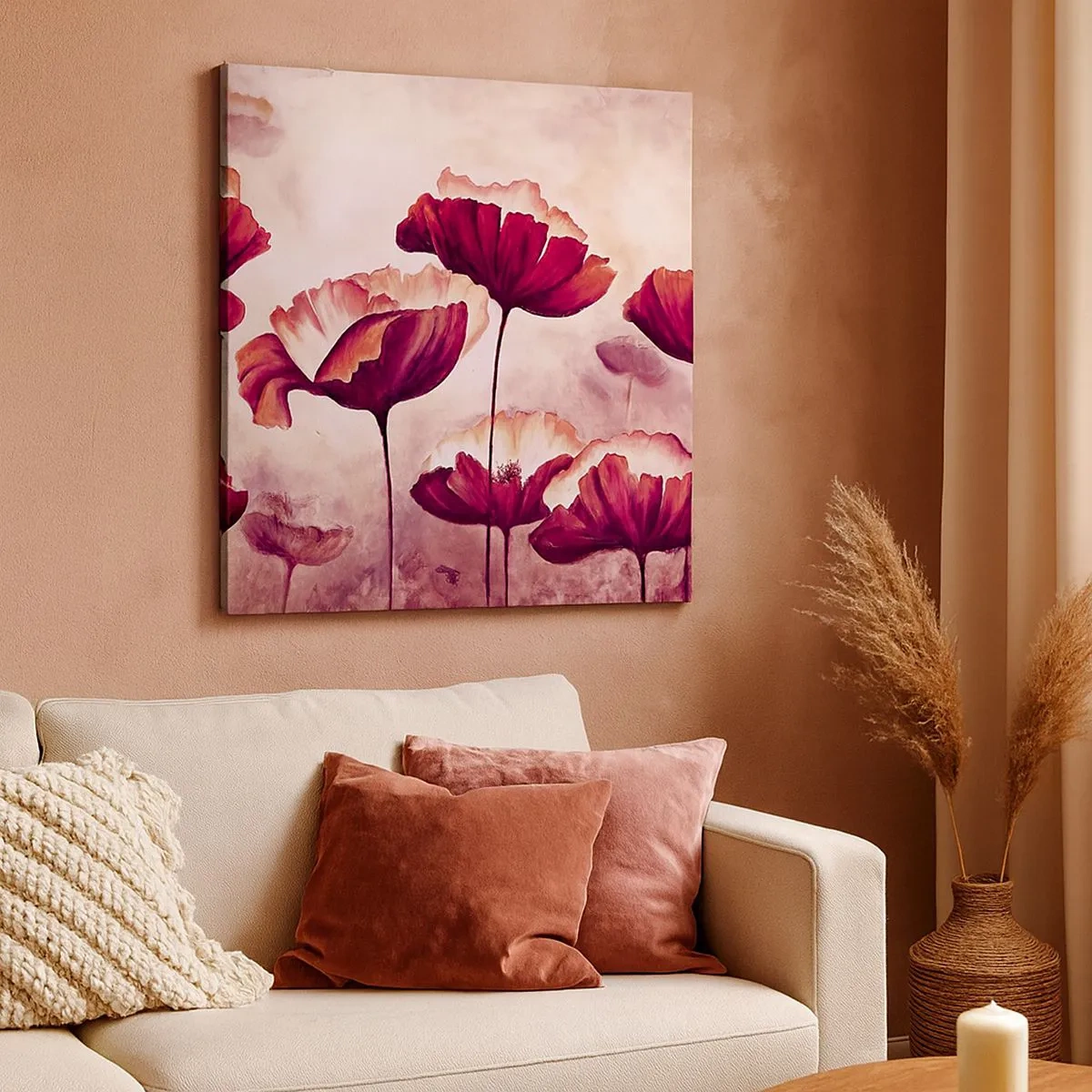 Impression sur toile - Image sur toile - Pétale rouge et blanc - 30x30 cm