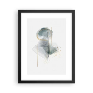 Affiche dans un cadre noir - Poster - À propos de la relation entre le gris et l'or - 30x40 cm