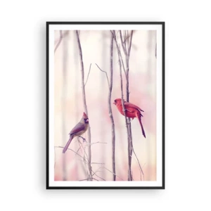 Affiche dans un cadre noir - Poster - Conte de la forêt rose - 70x100 cm