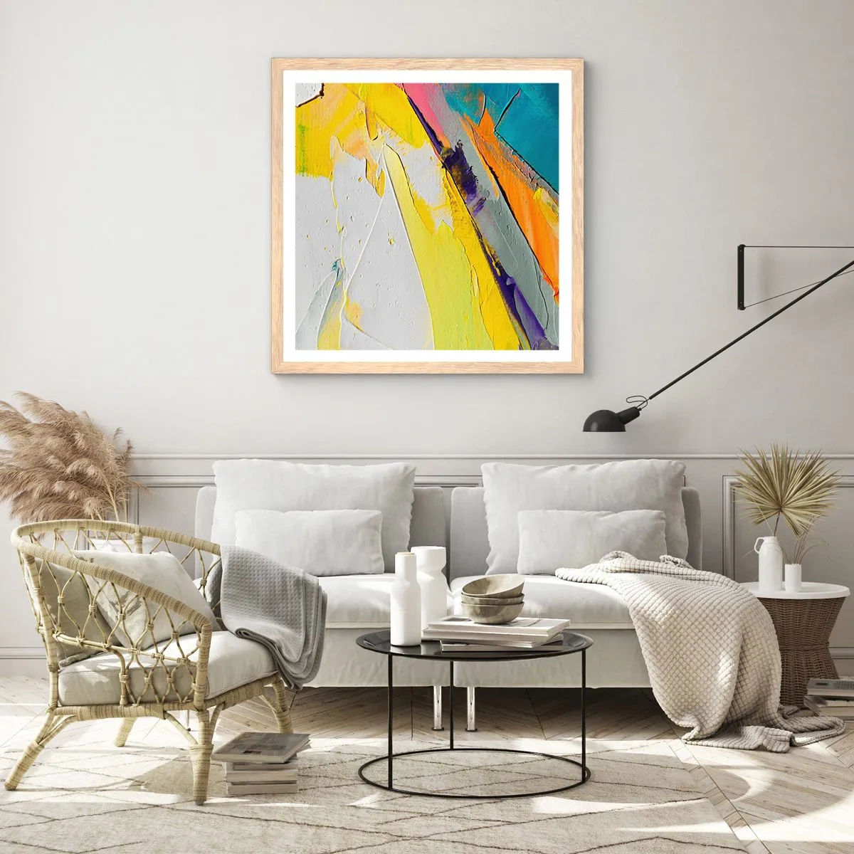 Affiche dans un chêne clair - Poster - Anatomie du monde - 30x30 cm