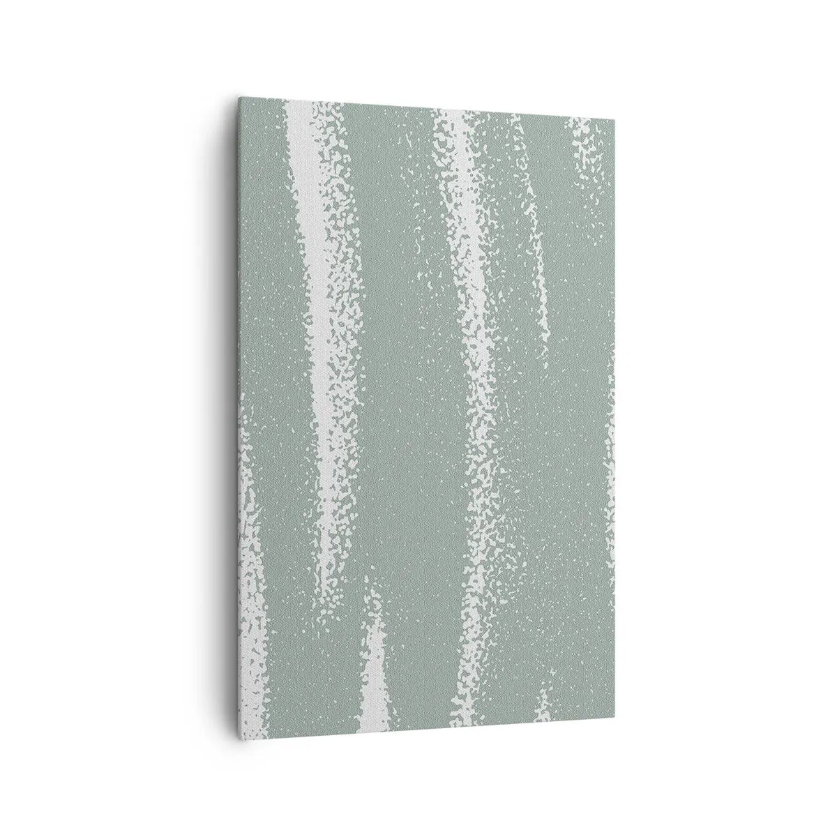 Impression sur toile - Image sur toile - Vagues d'hiver dans les tons menthe et blanc - 80x120cm - Abstraction dans un climat hivernal - Décoration murale moderne pour le salon et la chambre ARTTOR