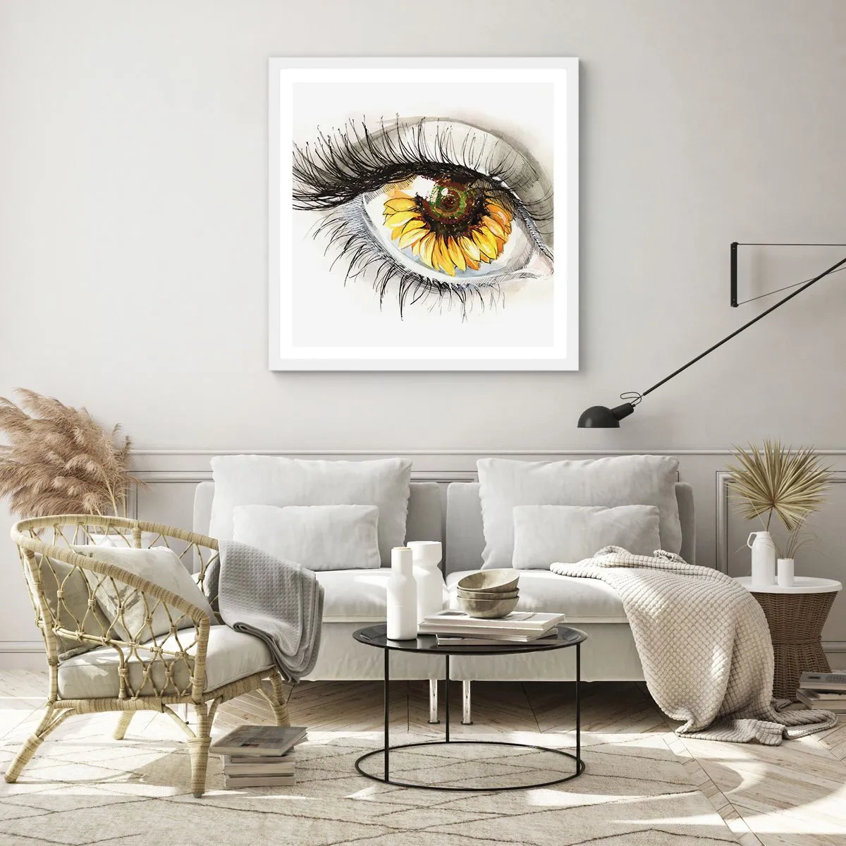 Affiche dans un cadre blanc - Poster - Un look aussi chaud que l'été - 60x60 cm