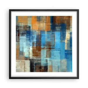 Affiche dans un cadre noir - Poster - A travers le voile bleu - 50x50 cm