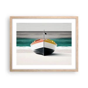 Affiche dans un chêne clair - Poster - A sa place - 50x40 cm