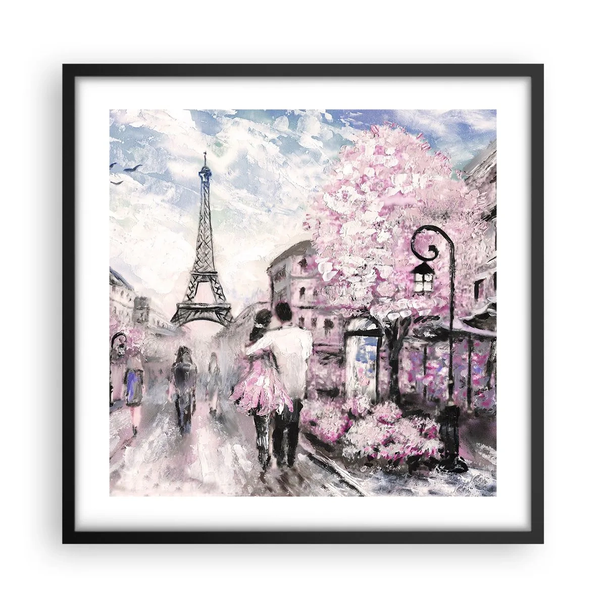 Affiche dans un cadre noir - Poster - Comment tomber amoureu, il faut juste... - 50x50 cm