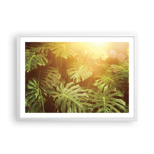 Affiche dans un cadre blanc - Poster - Se fondre dans la verdure - 70x50 cm