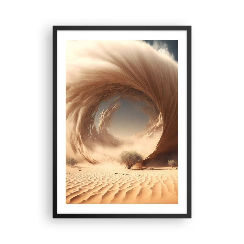Affiche dans un cadre noir - Poster - Un vortex de sable phénoménal dans le désert - 50x70cm - Portail ouvert - Décoration murale moderne pour le salon et la chambre ARTTOR