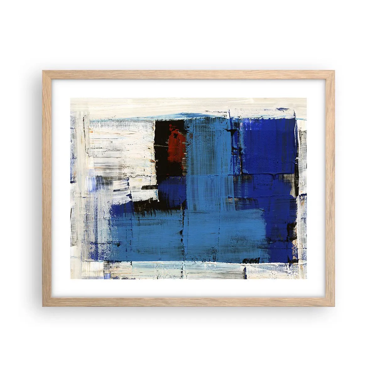 Affiche dans un chêne clair - Poster - Secret de bleu - 50x40 cm