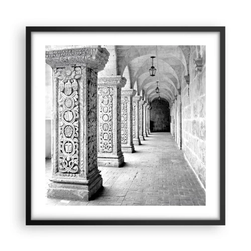 Affiche dans un cadre noir - Poster - Où cela mène-t-il…? - 50x50 cm