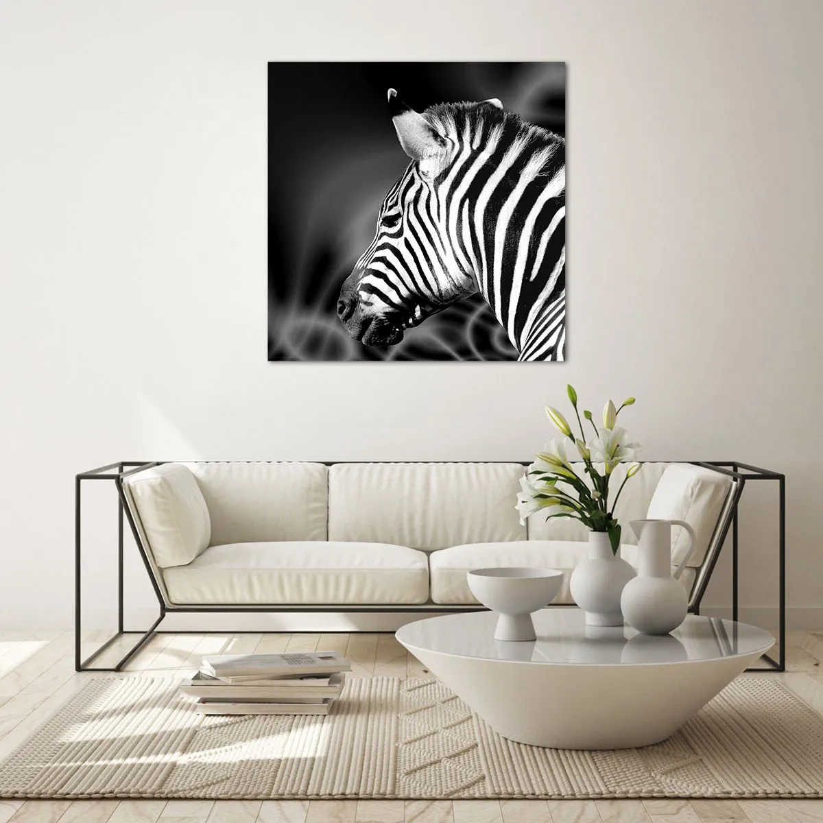 Impression sur verre - Image sur verre - Blanc c'est blanc et noir c'est noir - 70x70 cm