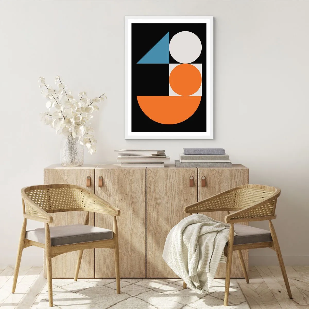 Affiche dans un cadre blanc - Poster - Rangement de figures - 70x100 cm