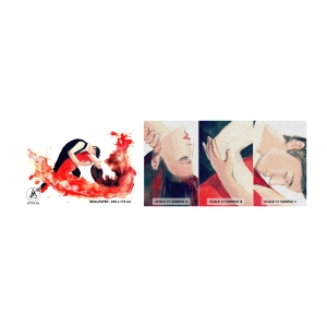 Échantillon de Papier Peint Premium Canvas - Tango - une vague sensuelle - Danse, Musique, Danseurs - 100x30 cm