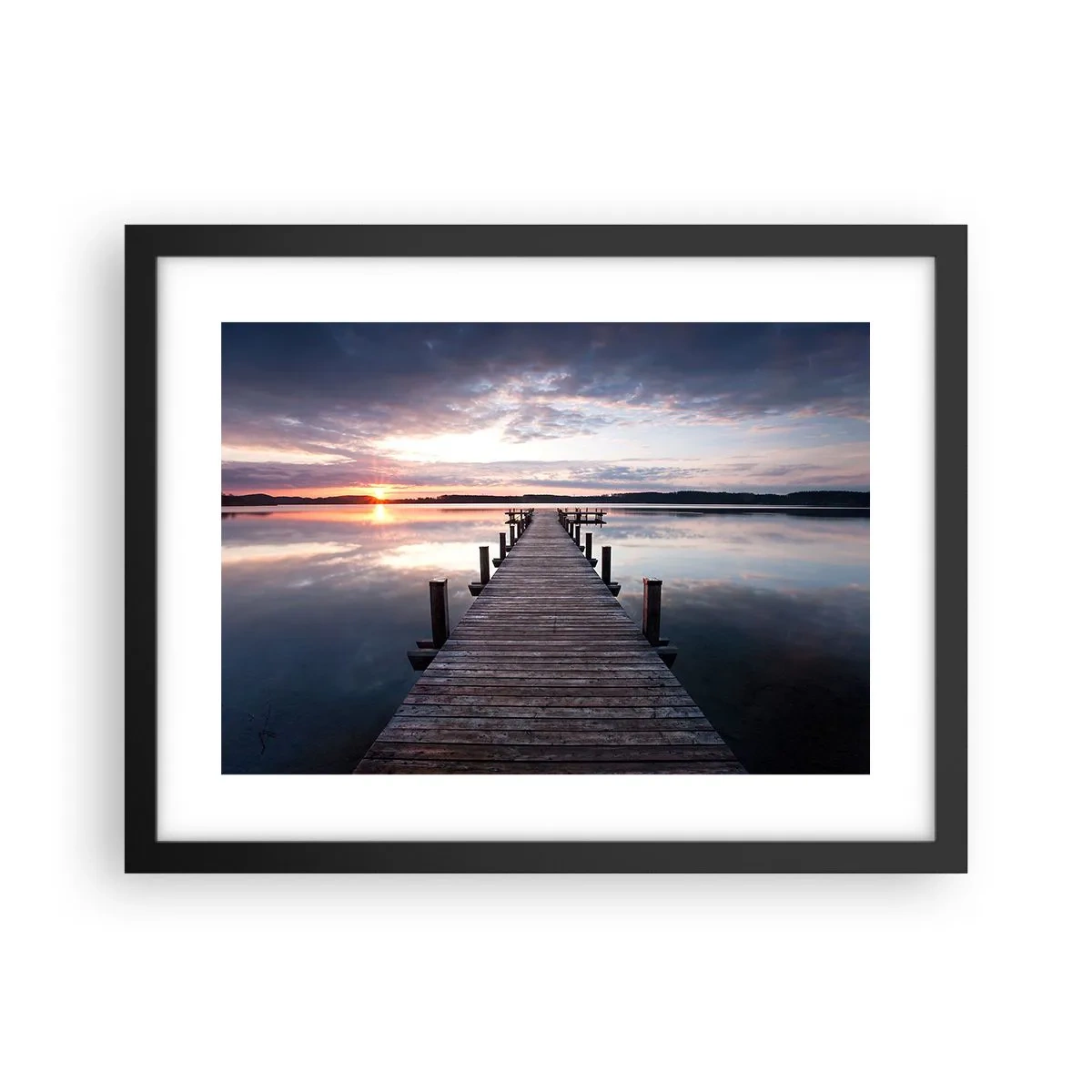 Affiche dans un cadre noir - Poster - Une frontière tranquille entre le jour et la nuit - 40x30 cm