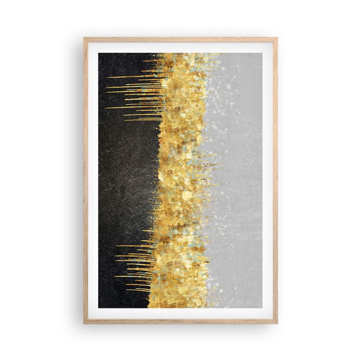 Affiche dans un chêne clair - Poster - Vers l'intérieur et vers le haut - 61x91 cm