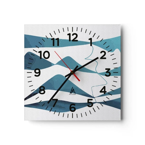Horloge murale - Pendule murale - Abstraction : composé turquoise - 40x40 cm