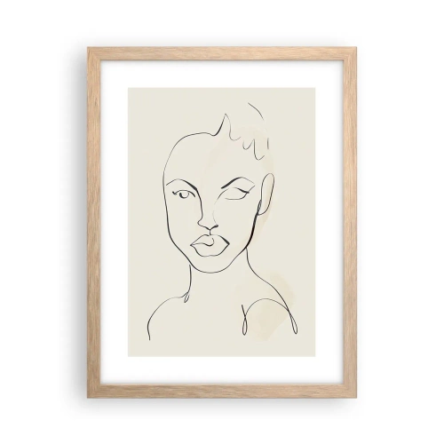 Affiche dans un chêne clair - Poster - Esquisse de la sensualité - 30x40 cm