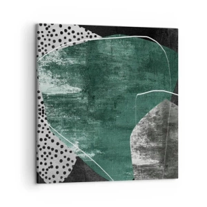 Impression sur toile - Image sur toile - Abstraction colorée avec feuille d'or - 60x60 cm