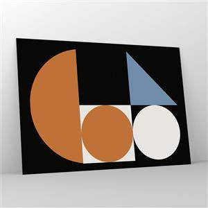 Impression sur verre - Image sur verre - Figures géométriques dans un arrangement abstrait - 100x70cm - Rangement de figures - Décoration murale moderne pour le salon et la chambre ARTTOR