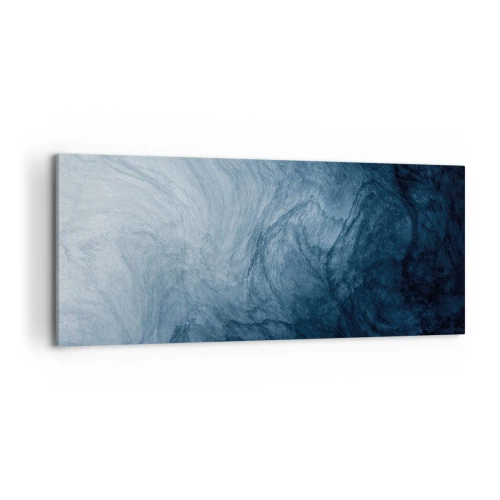 Impression sur toile - Image sur toile - Une composition abstraite dans les tons de bleu et bleu marine. - 120x50cm - Atteindre en profondeur - Décoration murale moderne pour le salon et la chambre ARTTOR