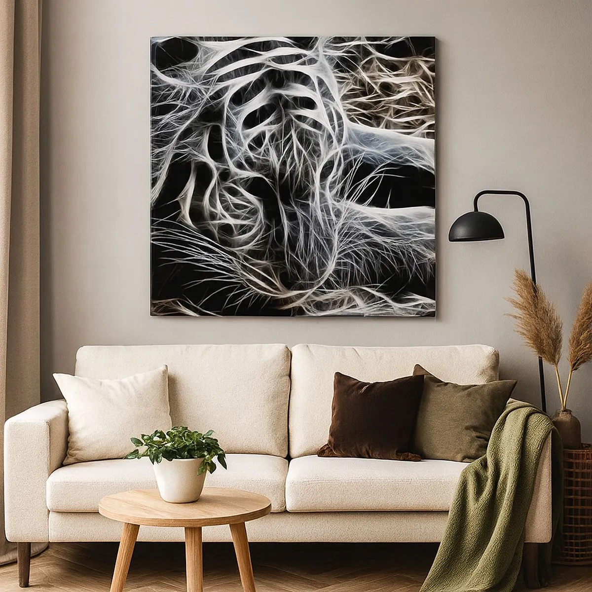 Impression sur toile - Image sur toile - Une étude de la légèreté du chat - 30x30 cm