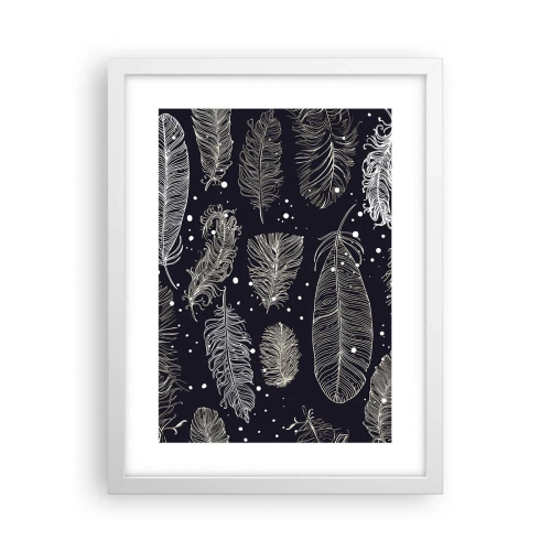 Affiche dans un cadre blanc - Poster - Toile de plumes - 30x40 cm