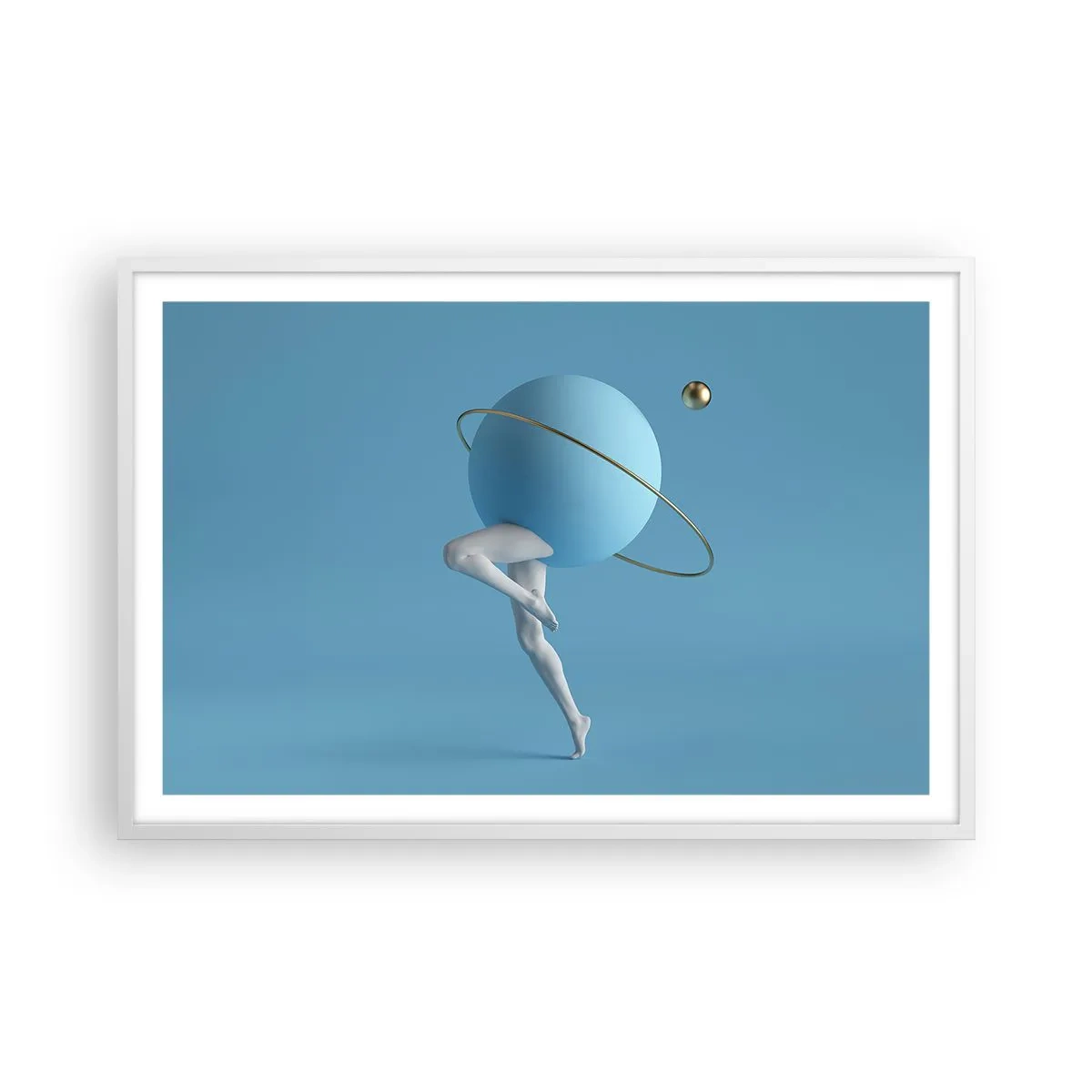 Affiche dans un cadre blanc - Poster - Et les planètes deviennent folles - 91x61 cm