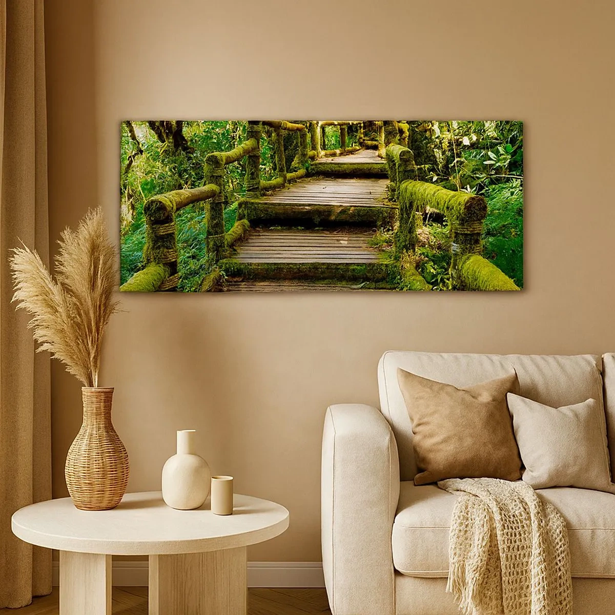 Impression sur toile - Image sur toile - Un couloir de verdure - 100x40 cm