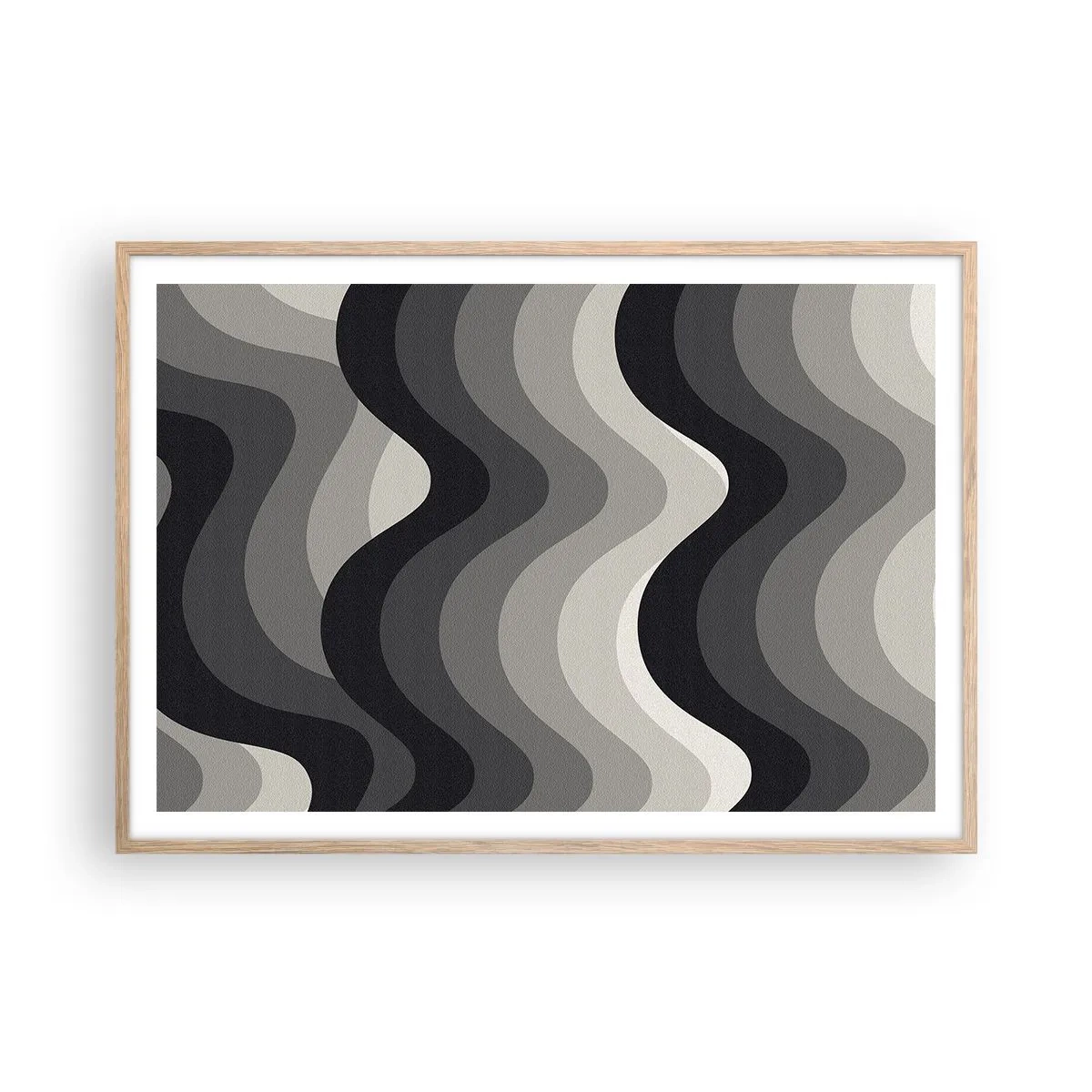 Affiche dans un chêne clair - Poster - Vague après vague - 100x70 cm