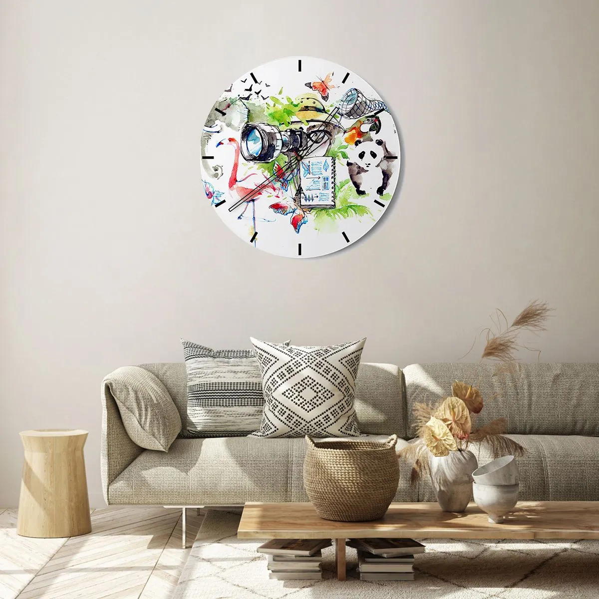 Horloge murale - Pendule murale - Dans l'objectif d'un voyageu - 40x40 cm
