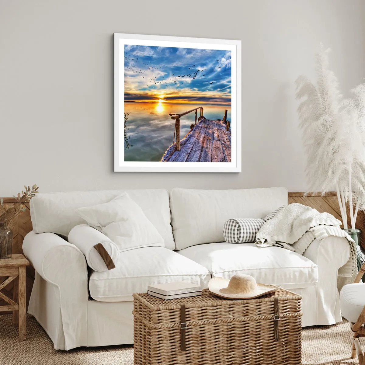 Affiche dans un cadre blanc - Poster - Le vent se repose - 30x30 cm