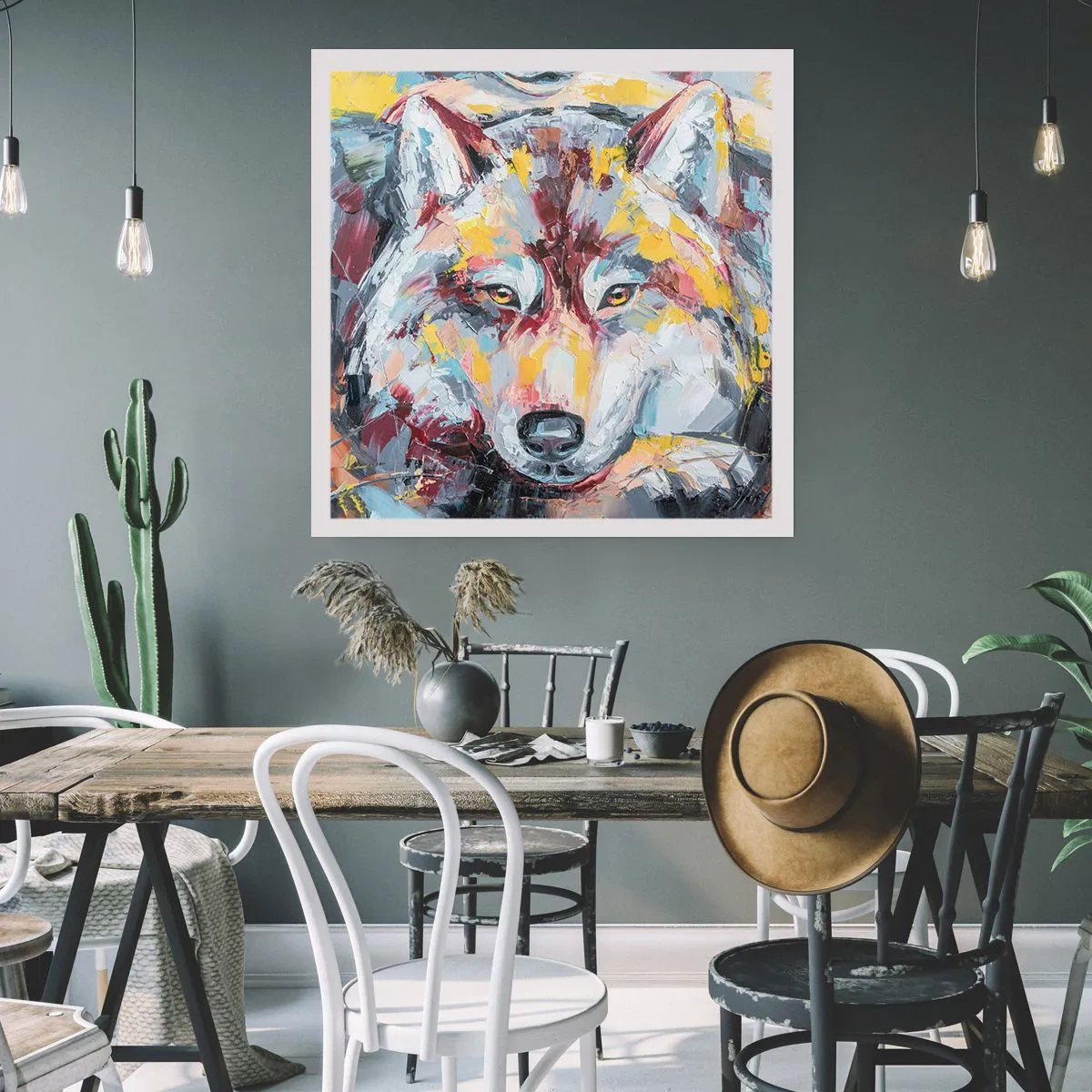 Affiche - Poster - En paix au milieu des siens - 60x60 cm