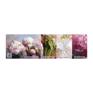 Échantillon De Papier Peint Standard Eco - Un bouquet plein de vie - Fleurs, Pivoines, Classicisme - 100x30 cm