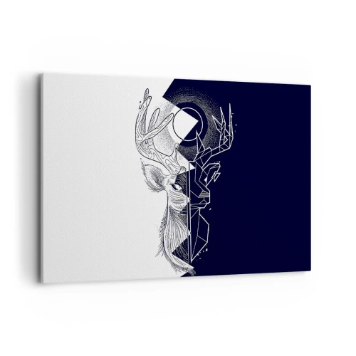 Impression sur toile - Image sur toile - Géométrie et nature dans une composition symbolique - 120x80cm - La lutte et l'unité des contraires - Décoration murale moderne pour le salon et la chambre ARTTOR