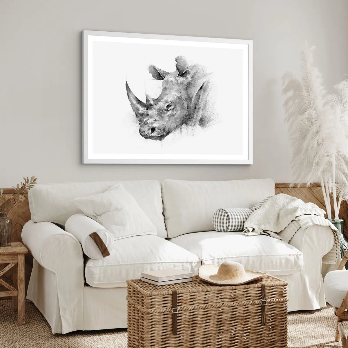 Affiche dans un cadre blanc - Poster - Potrait africain - 50x40 cm