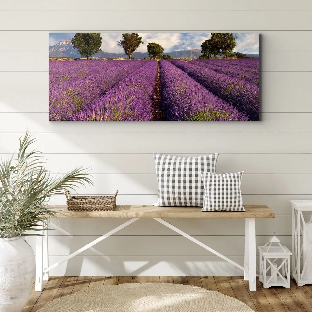 Impression sur toile - Image sur toile - Champs de lavande - 90x30 cm