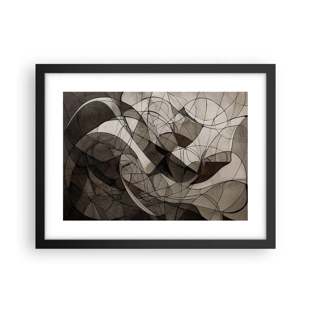 Affiche dans un cadre noir - Poster - Circulation des couleurs de la terre - 40x30 cm