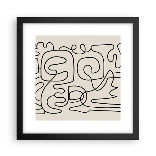 Affiche dans un cadre noir - Poster - Suivez les indices - 30x30 cm