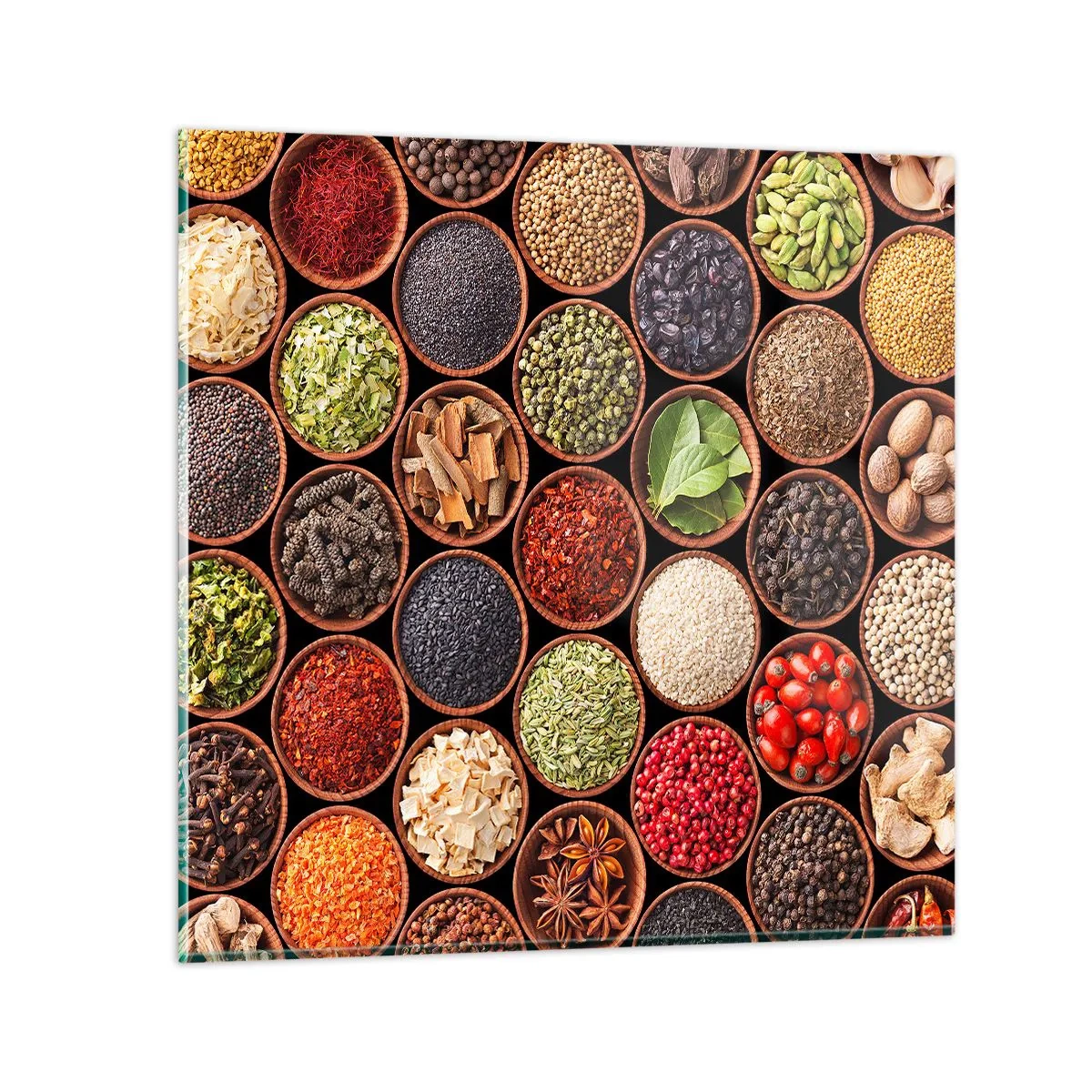 Impression sur verre - Image sur verre - Toutes les saveurs du monde - 40x40 cm