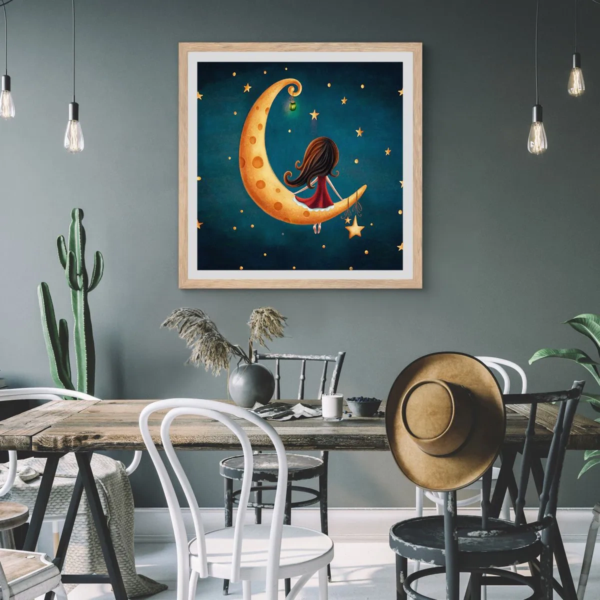 Affiche dans un chêne clair - Poster - Il était une fois... - 40x40 cm