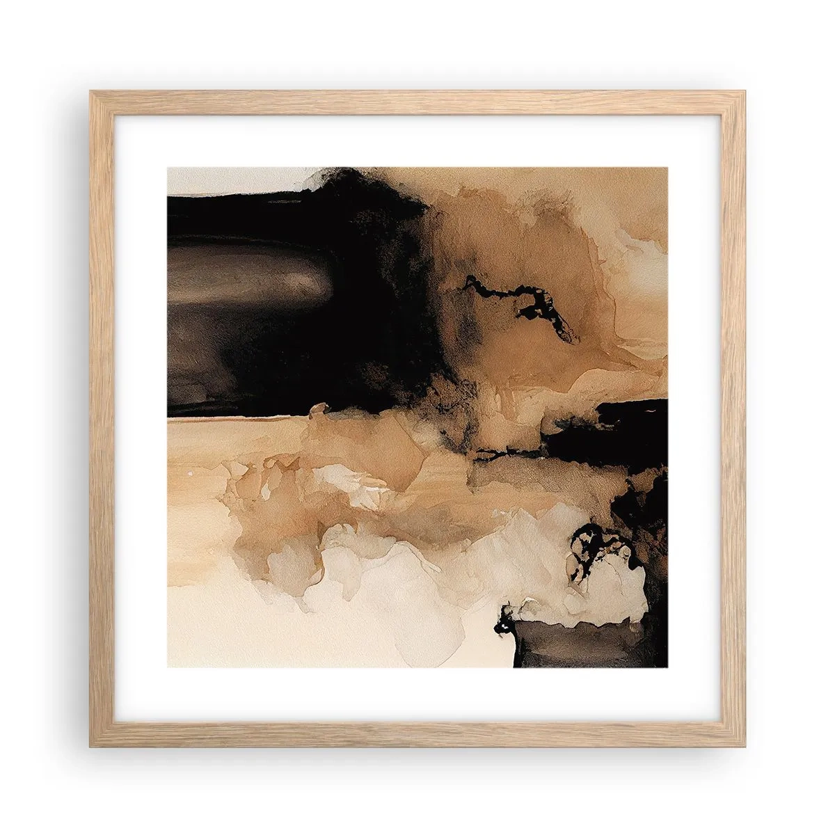 Affiche dans un chêne clair - Poster - Une abstraction intrigante - 40x40 cm