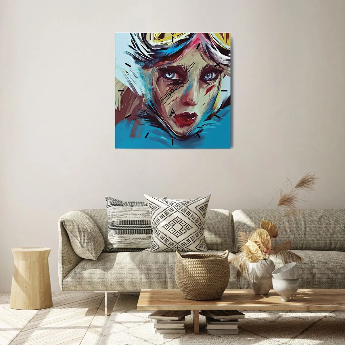 Horloge murale - Pendule murale - Guerrière errante - 30x30 cm