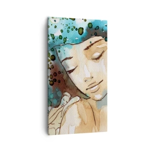 Impression sur toile - Image sur toile - Lady in blue - 45x80 cm