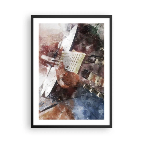 Affiche dans un cadre noir - Poster - Représentation artistique d'une guitare dans un style aquarelle - 50x70cm - Et qu'en pensez-vous ? - Décoration murale moderne pour le salon et la chambre ARTTOR