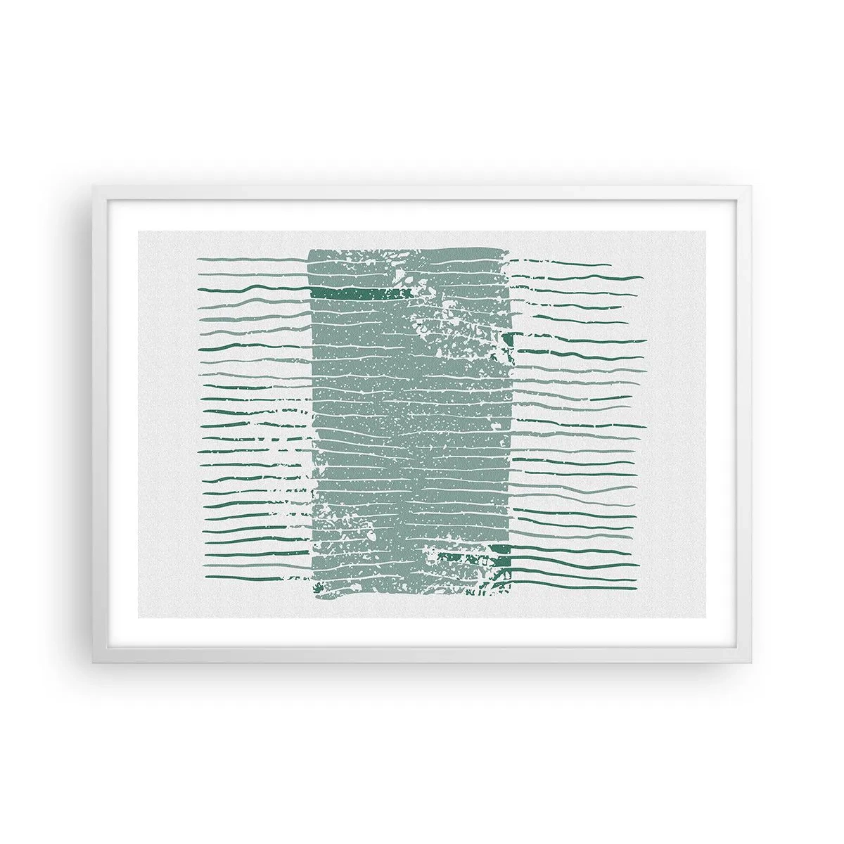 Affiche dans un cadre blanc - Poster - Abstraction de la mer - 70x50 cm