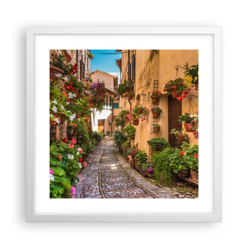 Affiche dans un cadre blanc - Poster - Ruelle italienne - 40x40 cm