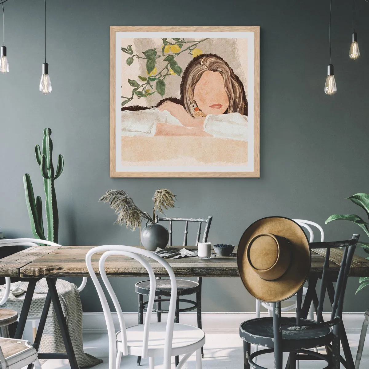 Affiche dans un chêne clair - Poster - La beauté du sud - 60x60 cm