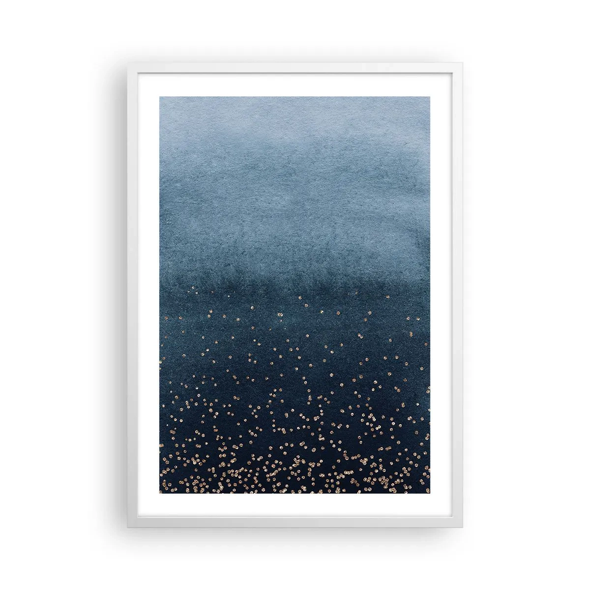 Affiche dans un cadre blanc - Poster - Composition - phases bleues - 50x70 cm