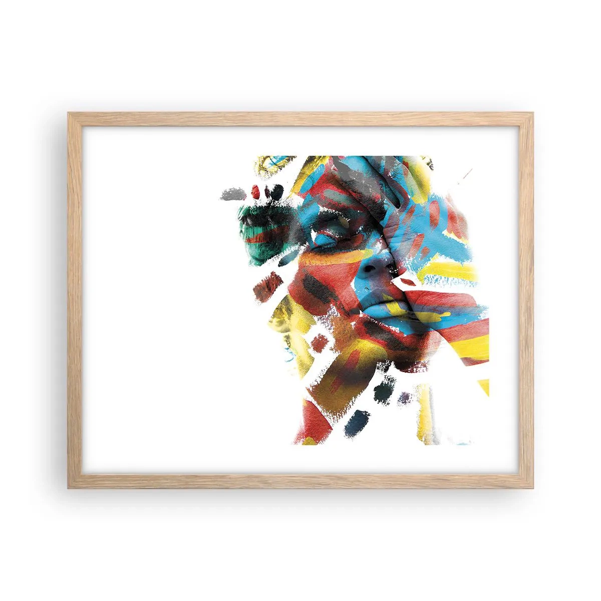 Affiche dans un chêne clair - Poster - Personnalité colorée - 50x40 cm