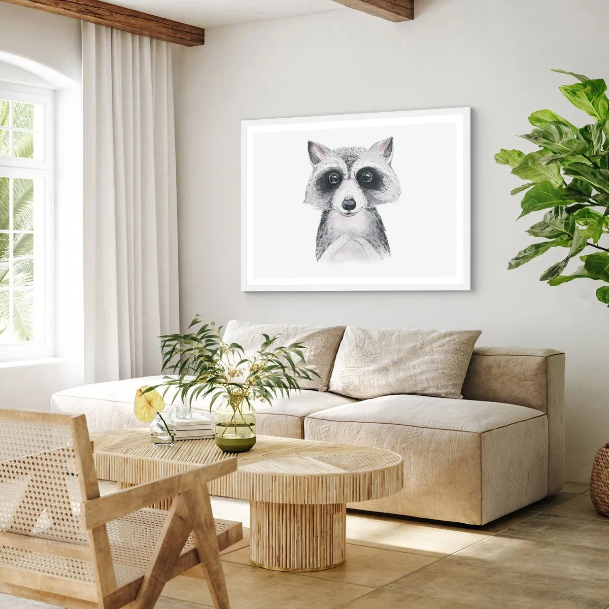 Affiche dans un cadre blanc - Poster - Un moment pour s'émouvoir - 100x70 cm