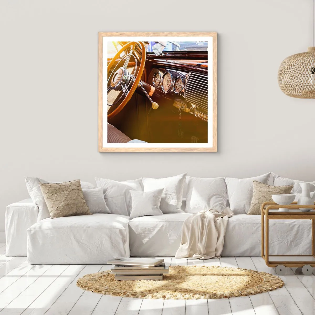 Affiche dans un chêne clair - Poster - Souffle de luxe venu du passé - 40x40 cm